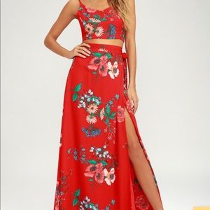 Lulus 2 piece wrap skirt set